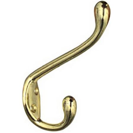 Eat-In N248-245 Heavy Duty Bright Brass Garment Hook EA569477